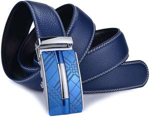 Cinturón de cuero personalizado Cinturón de cuero genuino ajustable para hombres Piel de vaca de grano completo con hebilla automática hecha de Pakistán - Product Image 3