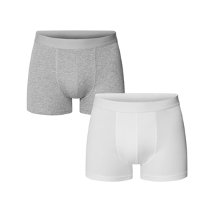 กางเกงขาสั้นบ็อกเซอร์สำหรับผู้ชายผ้าคอตตอนสีทึบระบายอากาศได้ออกแบบโลโก้ได้ตามต้องการ - Product Image 4