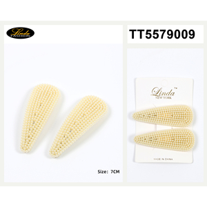 Barrettes à cheveux Linda en fausses perles 7 cm, élégantes, avec nœud, accessoire pour cheveux pour femmes, usage quotidien - Product Image 1