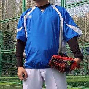 Vente en gros OEM de vestes en satin de baseball et de football pour hommes, manches courtes, respirantes, pour hommes - Product Image 3