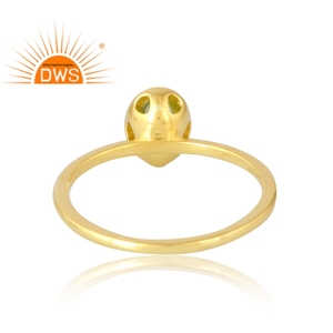 Latest Selling 925 Sterling Silver 18K Gold Plated Natural <b>Peridot</b> Gemstone <b>Ring</b> Demi Fine Jewelry Manufacturer - Product Image 2