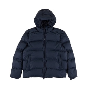 Chaqueta acolchada de burbujas azul marino lisa con logotipo personalizado, precio de fábrica al por mayor, chaquetas de invierno de alta densidad. - Product Image 1