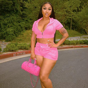 Ensemble de survêtement personnalisé pour femmes 2025, ensemble de survêtement de jogging, ensemble de survêtement, ensemble de t-shirt et short pour femmes, vêtements - Product Image 4