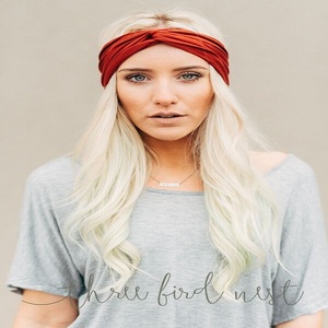 ที่คาดผมแฟชั่นสีน้ำแบบยืดได้สำหรับผู้หญิงเดรสขนาดใหญ่พิเศษห่อด้วยผ้าคอตตอน - Product Image 4