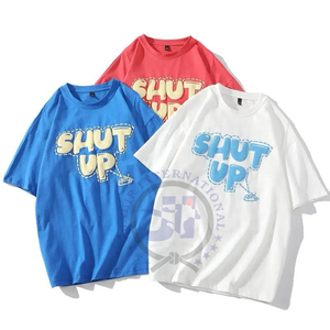 T-shirt court à col rond en molleton français respirant, imprimé avec un logo personnalisé, de haute qualité, 100% coton, écologique, vente en gros de vêtements de rue - Product Image 4