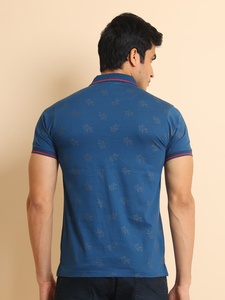 Camiseta de hombre de algodón 100% mercerizado de moda para cuello de Polo media manga con estampado de moda elegante cómodo Regular Fit Versati - Product Image 6