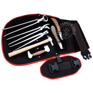 Custom Farrier Kit with Apron Hoof Knife Loop Knife Nail Puller Nipper Horseshoe Clincher <b>Driving</b> Hammer Dual-Sided Buffer Set - Product Image 4