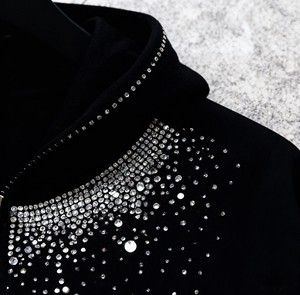 Sudadera con Capucha Personalizada con Cristales de Imitación, Unisex, para Hombre y Mujer, Ropa de Calle de Invierno, Lujo, 100% Algodón - Product Image 5