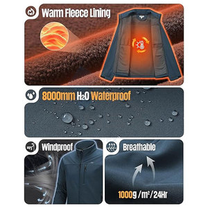 Wholesale <b>Fleece</b> <b>Lined</b> Men Softshell <b>Jackets</b> Custom Solid Colors Water-Resistant and Customized Sizes for Outdoor Wear - Product Image 4