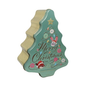Vibrant Cartoon-pattern Tree Tinplate Screw Cap Screen Printed Craft <b>Tin</b> Cans for Christmas <b>Chocolate</b> Packaging - Product Image 2