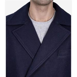 เสื้อโค้ทขนสัตว์ระบายอากาศได้ดีมีกระดุมปิดเสื้อคลุมยาวมีกระเป๋าสองข้างสำหรับผู้ชาย - Product Image 4