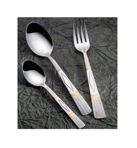 Restaurant Silver <b>Flatware</b> <b>Set</b> Dinner Used Stainless Steel Gold Plated Cutlery <b>Set</b> High Quality and Best Manufacturer - Product Image 2