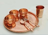 Ensemble de dîner traditionnel indien en cuivre de haute qualité/ensemble Thali-articles cadeaux Diwali king international