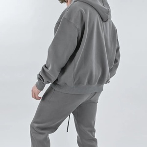 Sweat à capuche en polaire vierge surdimensionné pour hommes, logo personnalisé, broderie, vêtements de rue, saison d'hiver, impression en relief - Product Image 5