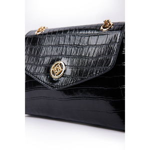Sac fourre-tout en PU noir à motif crocodile gaufré Aker - Product Image 4