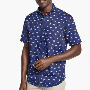 Chemises d'été décontractées imprimées pour hommes avec manches courtes Broderie personnalisée Logo Tag Label And Branding For Streetwear - Product Image 1