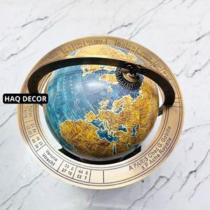Globo de esfera armilar de latón náutico hecho a mano, mapa del mundo antiguo de 10,7 "de alto con Color azul, escritorio giratorio para el hogar y la Oficina - Product Image 3
