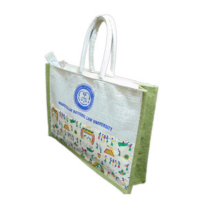 Bolsas de compras ecológicas con diseño de impresión de tela de algodón y yute de calidad superior al mejor precio bolsa de refuerzo lateral Juco en India - Product Image 3