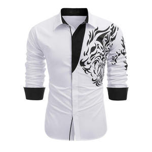 Chemise décontractée à manches longues à imprimé classique pour homme Légère Respirante 100% coton Écologique Séchage rapide Design élégant - Product Image 3