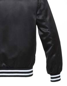 Custom Team Sports Jacket White Black Baseball Men's Varsity Satin Jackets Customized CollegeBaseballjacket for men - Product Image 5