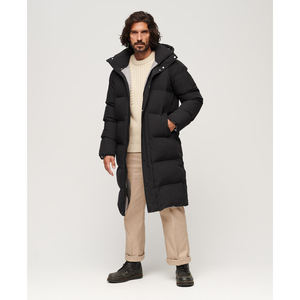 Blousons matelassés pour hommes adultes, couleur noire, fermeture éclair, col montant, logo frontal, style streetwear, imperméable, respirant, mode extérieure - Product Image 3