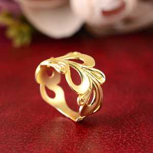 New Arrival Latest Design Boho Floral <b>Ring</b> Tribal Brass <b>Ring</b> for Women 18K Gold Plated Vintage Leaf Band for Wholesale OEM ODM - Product Image 4