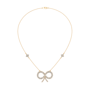 สร้อยคอจี้อินฟินิตี้สีโรสโกลด์สุดหรู14K เครื่องประดับทองแท้พร้อมจี้เพชรสำหรับงานแต่งงาน - Product Image 2