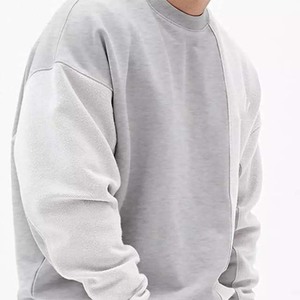 Customized Two Color Block <b>Men</b> Sweatshirt Street Wear Man Light Colors Winter Wears Warm 100% Cotton Sweatshirts Basics - Product Image 2