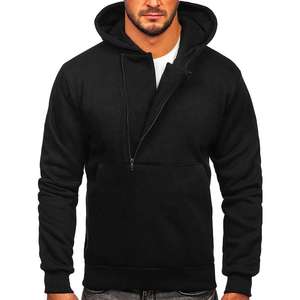 Winter Casual Sport Unisex Stretch Half Zip Hoodie Customized Plus Size Solid Zipper Breathable Fleece <b>White</b> <b>Hoodies</b> - Product Image 2