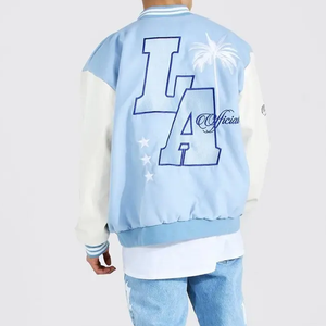 Hot Selling Customized Solid <b>Plain</b> Sports 2025 New Arrival Wholesale Blank <b>Varsity</b> Stand Collar 2025 Premium Design <b>Jacket</b> - Product Image 3