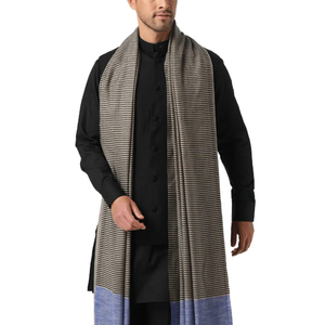 Collection d'hiver de créateurs, châle en laine uni classique pour homme, Dhusa, qualité supérieure, châle d'hiver pour homme, rayé, léger - Product Image 4