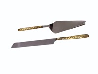 Ensemble élégant de spatules à gâteau en métal faites à la main, écologiques, avec poignée décorative, pour mariage, dessert, couteau à tarte, spatule, vaisselle pour la maison