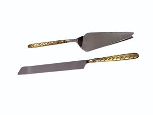 Ensemble élégant de spatules à gâteau en métal avec poignée décorative, couteau à dessert et pelle à tarte pour la table, idéal pour la maison et les réceptions. - Product Image 3