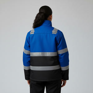 Chaleco de Seguridad de Alta Visibilidad para Invierno, con Franjas Reflectantes, Logotipo Personalizado, ANSI Clase 2, Impermeable, con LED Intermitente, 100% Poliéster para Hombre - Product Image 2