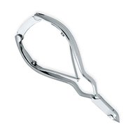 Coupe-ongles et cuticules de luxe en acier inoxydable courbé, à ouverture large, pointe fine et aiguisée, avec verrouillage arrière et double mécanisme à ressort
