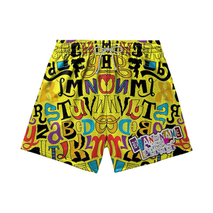 Luxury 280 GSM Heavyweight Mesh <b>Shorts</b> Pink Graphic Pattern Breathable Fabric Custom <b>Patch</b> Embroidery Logo <b>men's</b> <b>shorts</b> - Product Image 5