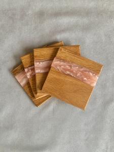 Handmade Square Wooden Epoxy Resin Eco-Friendly Modern <b>Drink</b> <b>Coasters</b> <b>for</b> Kitchen Use Mats & Pads - Product Image 3