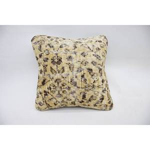 หมอนผ้าแคนธาสีเบจ12X12นิ้วพร้อมเทคนิคการถักขนแกะพิมพ์ลายเสือดาววินเทจ - Product Image 1