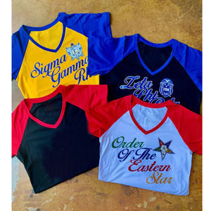 Camiseta de algodón para mujer con bordado de la hermandad Sigma Gamma Rho |   Jersey de Algodón y Poliéster Bordado Personalizado para Mujeres de la Hermandad SGRho - Product Image 6