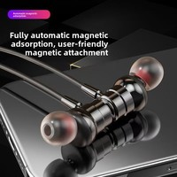 Headset Nirkabel Leher Digital LED Mobil Besar untuk Chipset 5.4 JL, Tombol Logam In-Ear, Mp3, Stereo Magnetik, Headset Game