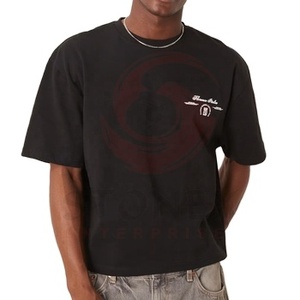 เสื้อยืดคอกลมสำหรับผู้ชายเสื้อยืดบ็อกซี่เฟอร์พิมพ์ลายตามสั่ง - Product Image 4