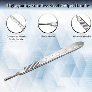 Poignée de scalpel chirurgical en titane dentaire en acier inoxydable Micro lames rondes Source d'alimentation manuelle Équipement médical - Product Image 4