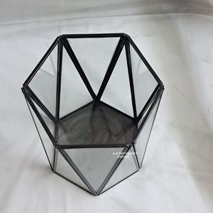 Modern Chrome Stainless Steel Geometric Glass <b>Lantern</b> Indoor/<b>Outdoor</b> Decorative Tabletop <b>Candle</b> Holder for Weddings Other <b>Candle</b> - Product Image 2