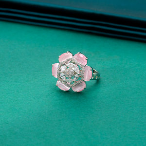 แหวนเพชร CZ ปรับได้พร้อมแหวนปรับขนาดได้สำหรับเครื่องประดับแฟชั่นชุบโรเดียมขายส่งในอินเดีย - Product Image 6