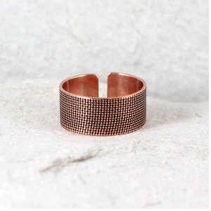 2027 Arizona Wholesale Christian Jewelry Simple Design Pure Copper embossing Twist for Men Hammered textured <b>ring</b> For Women - Product Image 6