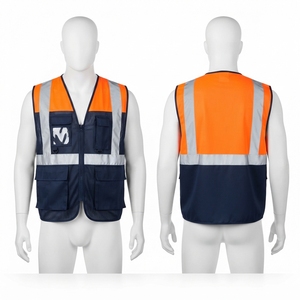 Chaleco de Seguridad de Alta Visibilidad, 120 GSM, Tejido de Malla Transpirable, Franjas Reflectantes Naranjas, Impresión Digital, Logotipo Personalizado, CE - Product Image 4