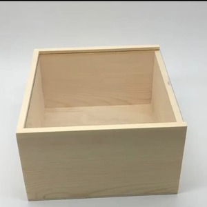 Caja de regalo de madera de pino personalizada con tapa transparente Embalaje de madera de color natural ecológico para manualidades Pegatinas de velas - Product Image 6