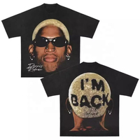 T-shirt Homme Personnalisé en Gros, Col Rond, Coupe Boxy, Délavé à l'Acide, 220 g/m², 100% Coton, Épaules Tombantes, Style Vintage Streetwear Hip Hop