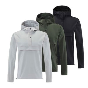 Chaqueta de lona impermeable de gran oferta para hombre con cuello vuelto, chaquetas con capucha de varios colores lisos con logotipo personalizado - Product Image 1