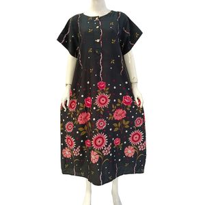 Women's Summer Floral Jumbo Sleepwear Set Soft Breathable Thermal Short Sleeve Rayon Pajamas Elastic Waist for Daily Use - Product Image 4